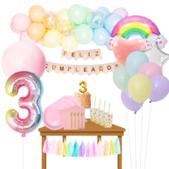 Combo Cumpleaños Kit Globos Pastel Decoración en internet