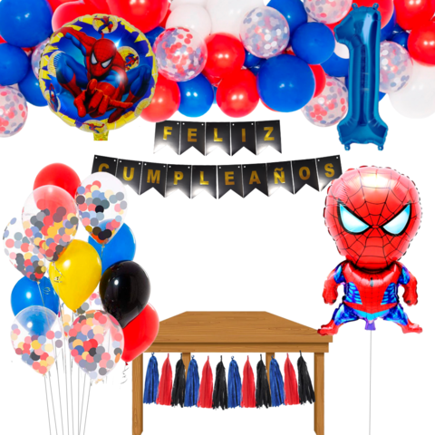 Combo Cumpleaños Kit Globos Spiderman