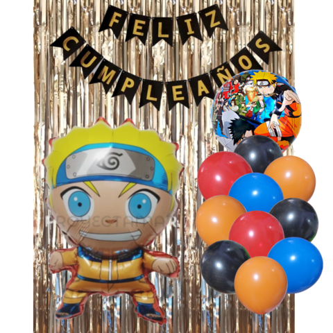 Combo Cumpleaños Globos Naruto Ninja Tematica Decoracion