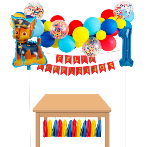 Combo Cumpleaños Kit Globos Paw Patrol Decoración