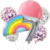 Set Globos Metalizados Arcoíris Pastel Multicolor Cumpleaños