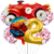 Set Globos Metalizados Auto Coche de Carrera Rojo Cumpleaños - comprar online