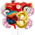 Set Globos Metalizados Auto Coche de Carrera Rojo Cumpleaños en internet