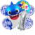 Set Globos Metalizados Personajes Baby Shark Azul Cumpleaños