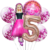 Set Globos Metalizados Personajes Barbie Cumpleaños - tienda online