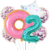 Set Globos Metalizados Dona Rosquilla Confetti Rosa Cumple - comprar online