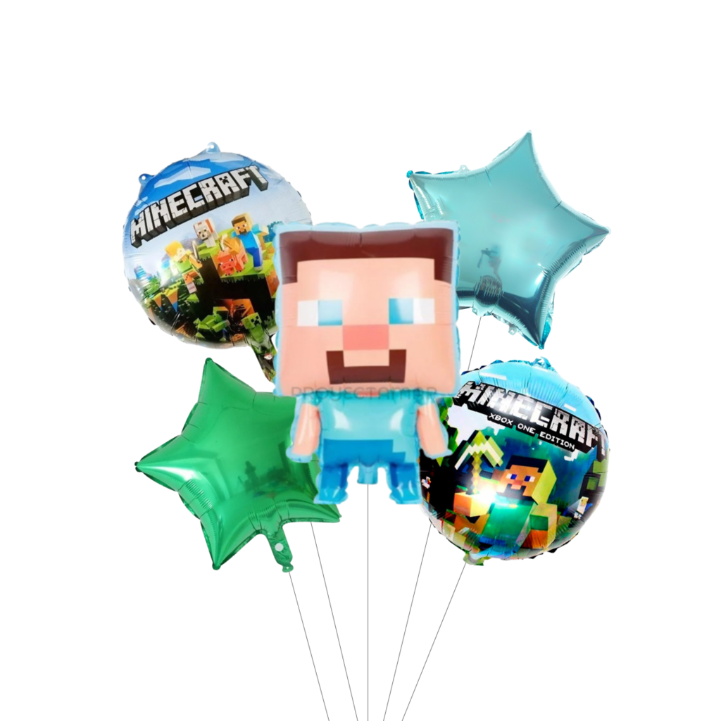 Set Globos Cumpleaños Fiesta Minecraft - PROYECTAMAR