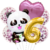 Imagen de Set Globos Metalizados Panda Animal Selva Cumpleaños