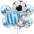 Set Globos Metalizados Racing Futbol Cumpleaños - tienda online