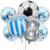 Set Globos Metalizados Racing Futbol Cumpleaños - comprar online