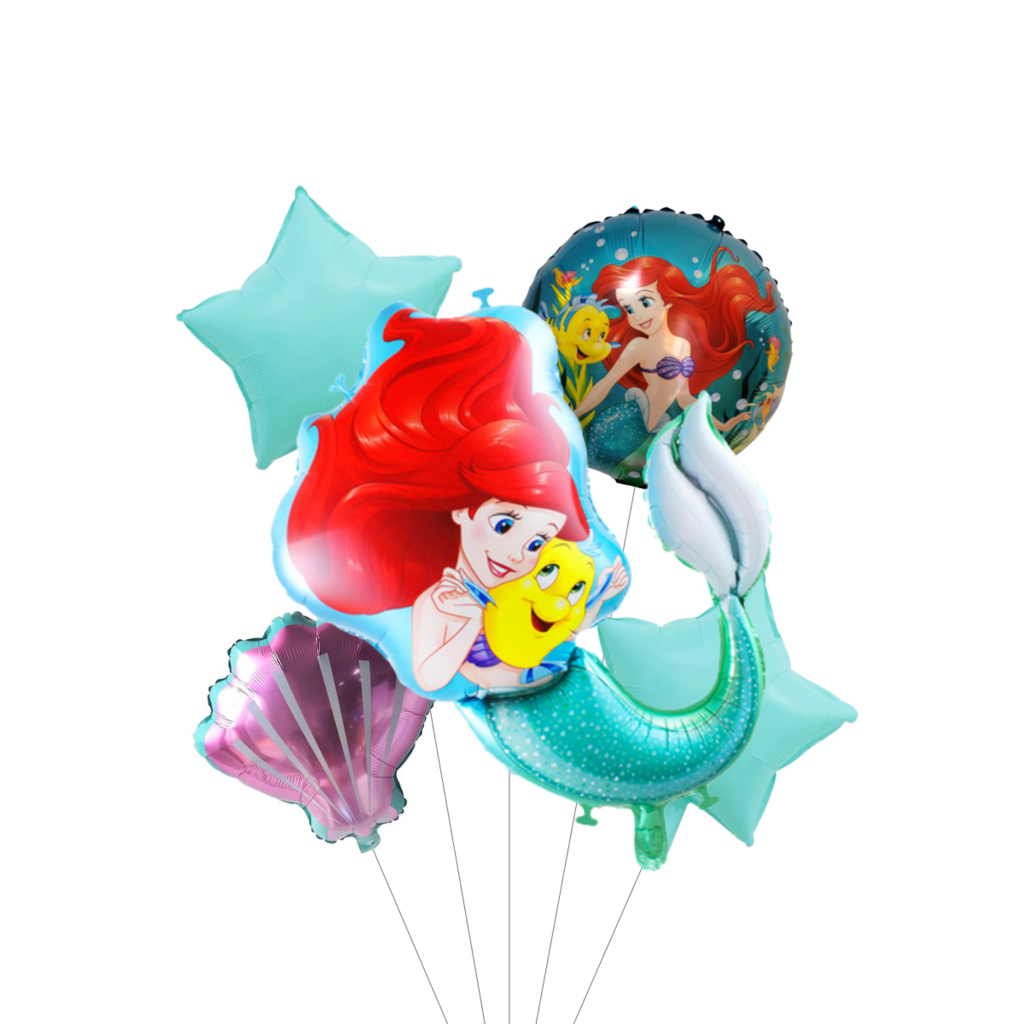Kit Combo Sirenita Ariel Deco Cumpleaños - PROYECTAMAR
