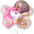 Imagen de Set Globos Metalizados Unicornio Rosa Figura Cumpleaños