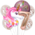 Set Globos Metalizados Unicornio Rosa Figura Cumpleaños