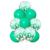 Set 10 Globos Verde Cumpleaños Confetti Decoración