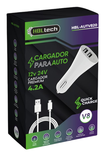 Cargador P/ Auto V8 HBLTech