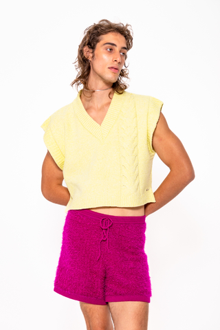 SHORTS PLUMAS LEVEL UP | FUCSIA