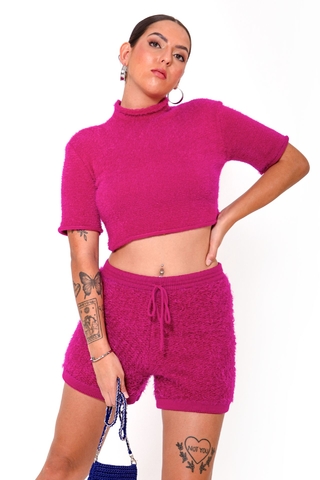 TEE PLUMAS LEVEL UP | FUCSIA