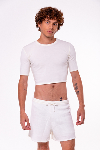 T-SHIRT BÁSICA CROPPED | OFF WHITE