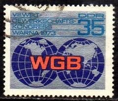 00450 Alemanha Oriental DDR 1572 Federação Mundial de Sindicatos U (a)