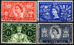 01432 Inglaterra 279/82 Coroação da Rainha Elizabeth U
