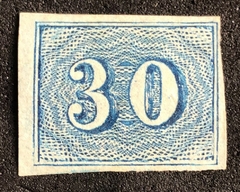 Brasil (020) Império numeral colorido 30 réis azul N