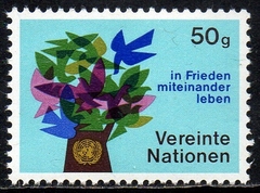 02763 Nações Unidas Viena 01 Árvore Pássaros Estilizados NNN