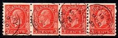 03090 Canada 163b George V Tira de 4 selos U
