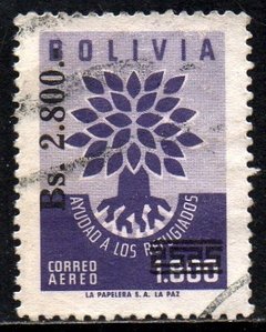 03136 Bolívia Aéreos 216 Ano dos Refugiados com sobretaxa U