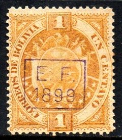 03257 Bolívia 54 Brasão Com Sobrecarga EF 1899 N