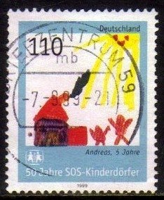 04351 Alemanha Ocidental 1894 Desenho Infantil SOS U