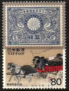 05749 Japão 2163 Selo sobre Selo Cavalos U