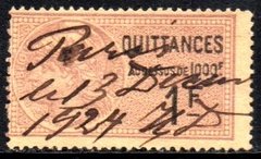 06427 França Selos Fiscais timbres fiscaux Quittances 1 Franc (a)