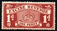 06452 Inglaterra Selos Fiscais Excise Revenue One Penny com amenci