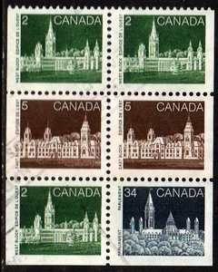 07141 Canada C 909 Parlamento Selos do carnet U (j)