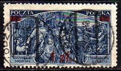07969 Polônia 373 Pintura Matejko com sobretaxa U (a)