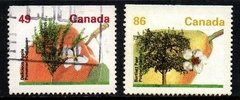 08027 Canada 1293a + 1295a Árvores Frutíferas Flores U (a)
