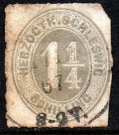 10543 Alemanha Schleswig 20a Numeral Gris U