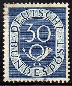 11285 Alemanha Ocidental 18 Numeral Corneta Postal U (a)