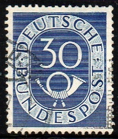 11285 Alemanha Ocidental 18 Numeral Corneta Postal U (b)