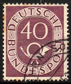 11285 Alemanha Ocidental 19 Numeral Corneta Postal U (b)