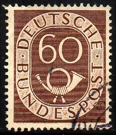 11286 Alemanha Ocidental 21 Numeral Corneta Postal U (a)