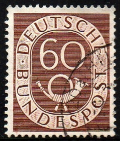 11286 Alemanha Ocidental 21 Numeral Corneta Postal U (b)