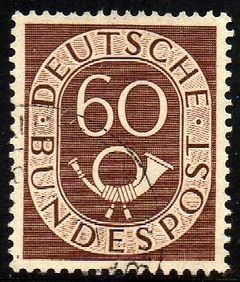 11286 Alemanha Ocidental 21 Numeral Corneta Postal U