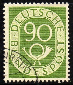 11287 Alemanha Ocidental 24 Numeral Corneta Postal U (b)