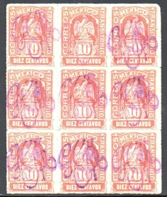 12914 México 247 Chihuahua Bloco de 9 selos U