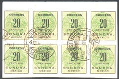 12918 México 284 Sonora Bloco de 8 selos U