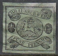 13253 Alemanha Brunswick 04 Com filigrana papel grosso U