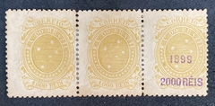 Brasil 135P Cruzeiro Tira de 3 selos 2 selos sem sobrecarga e 1 com Sobrecarga Novos