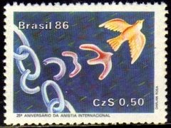 Brasil C 1511 Anistia Internacional Pássaros 1986 NNN