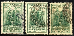 Brasil C 0156 + 156A + 156B Variedades Colonização de Porto Alegre 1940 U